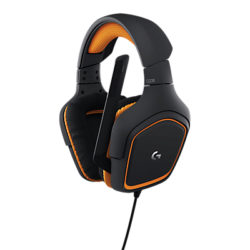 Logitech G231 Prodigy Gaming Headphones, Black/Orange